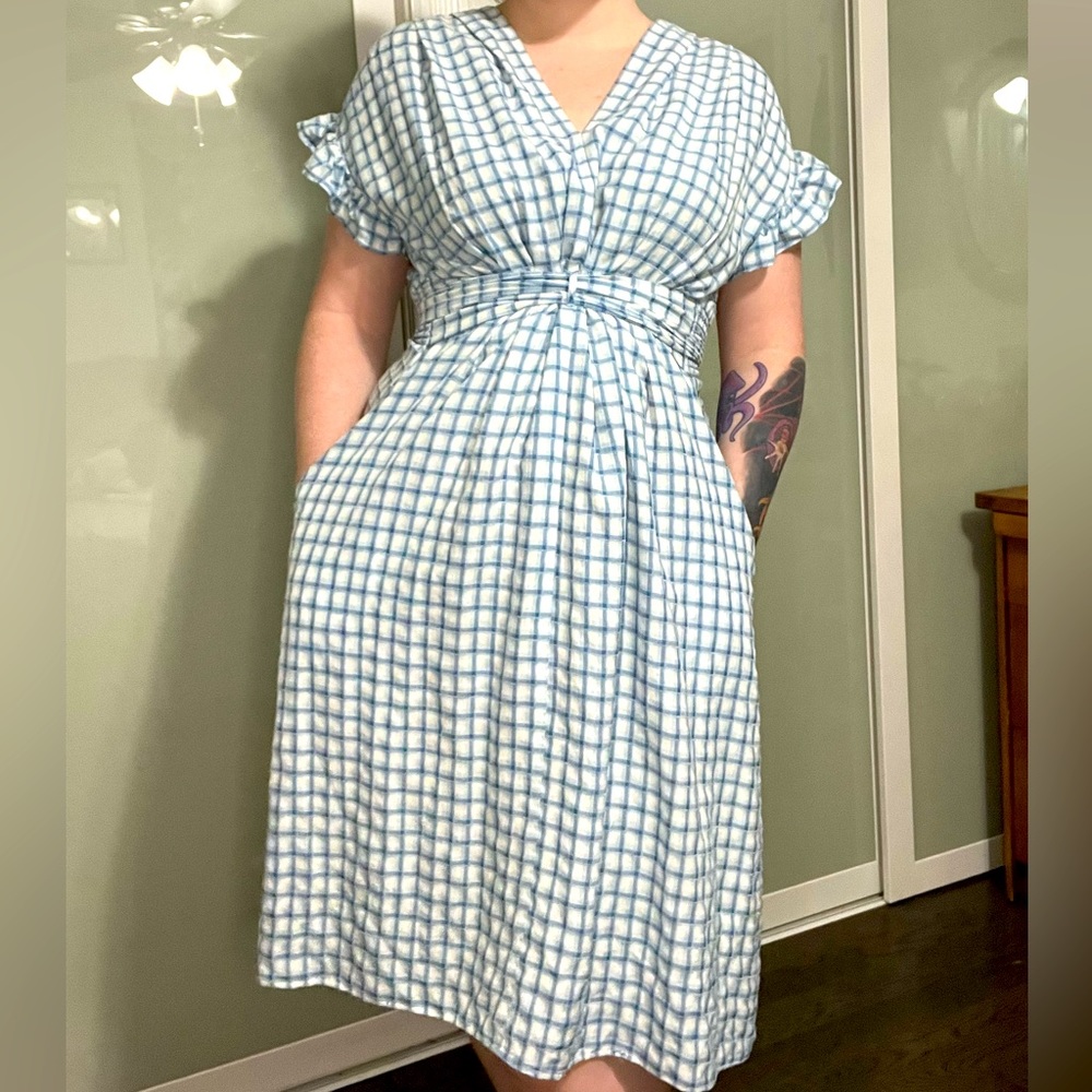 Cute country plaid flared dress